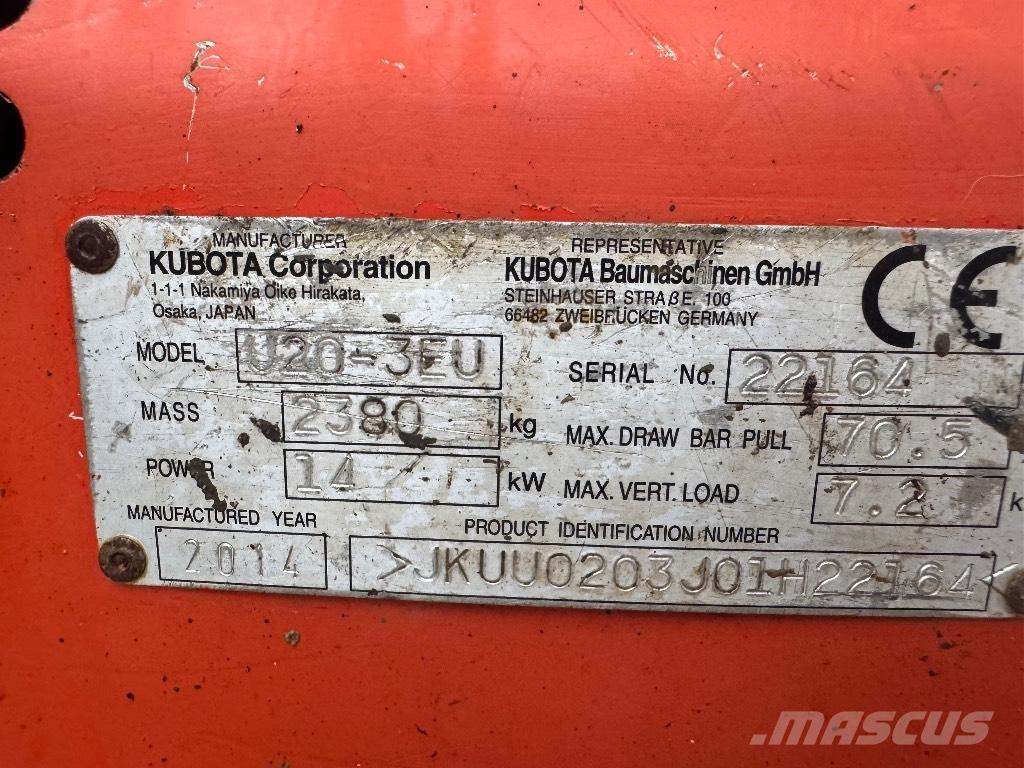 Kubota U 20-3 Mini ekskavatoriai < 7 t