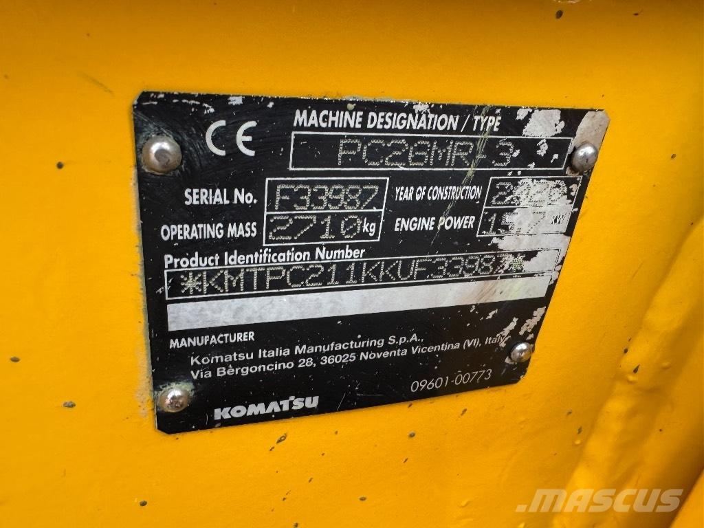 Komatsu PC 26 MR-3 Mini ekskavatoriai < 7 t