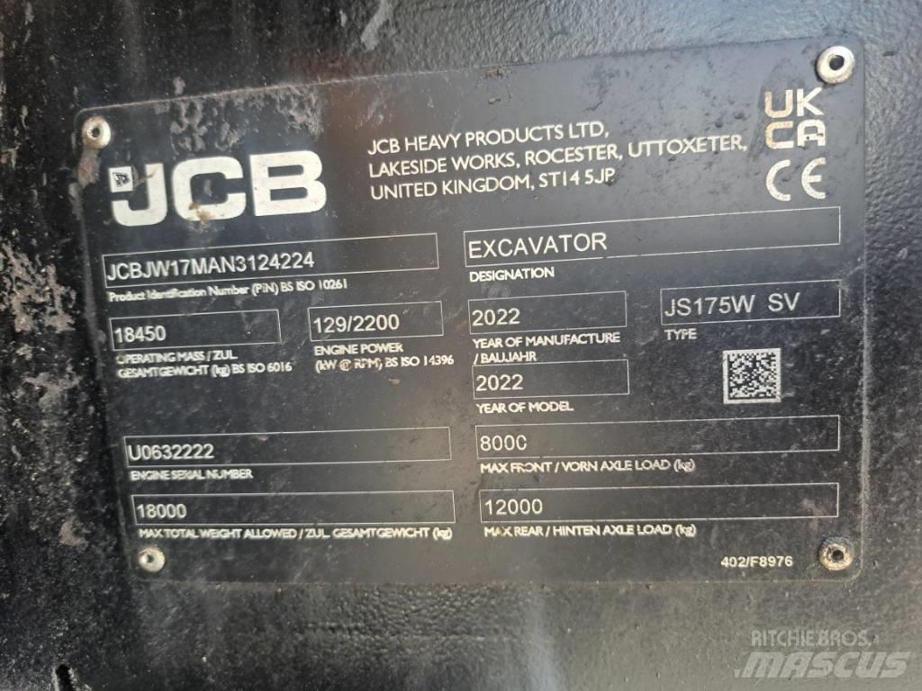 JCB JS 175 W Ratiniai ekskavatoriai