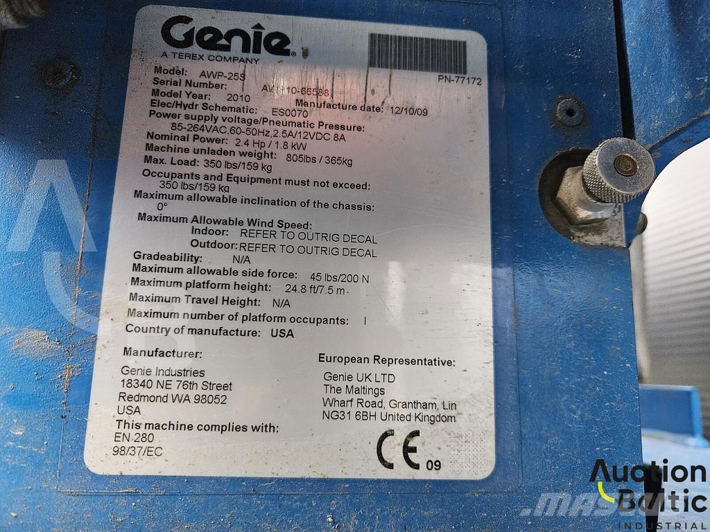 Genie AWP 25 S Kiti keltuvai ir platformos