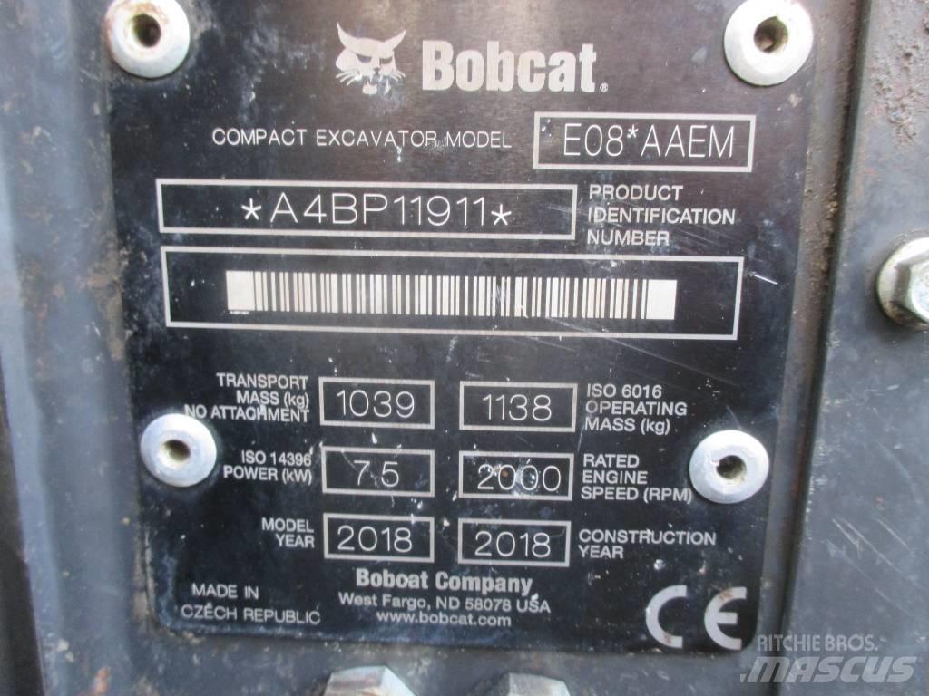 Bobcat E 08 Mini ekskavatoriai < 7 t