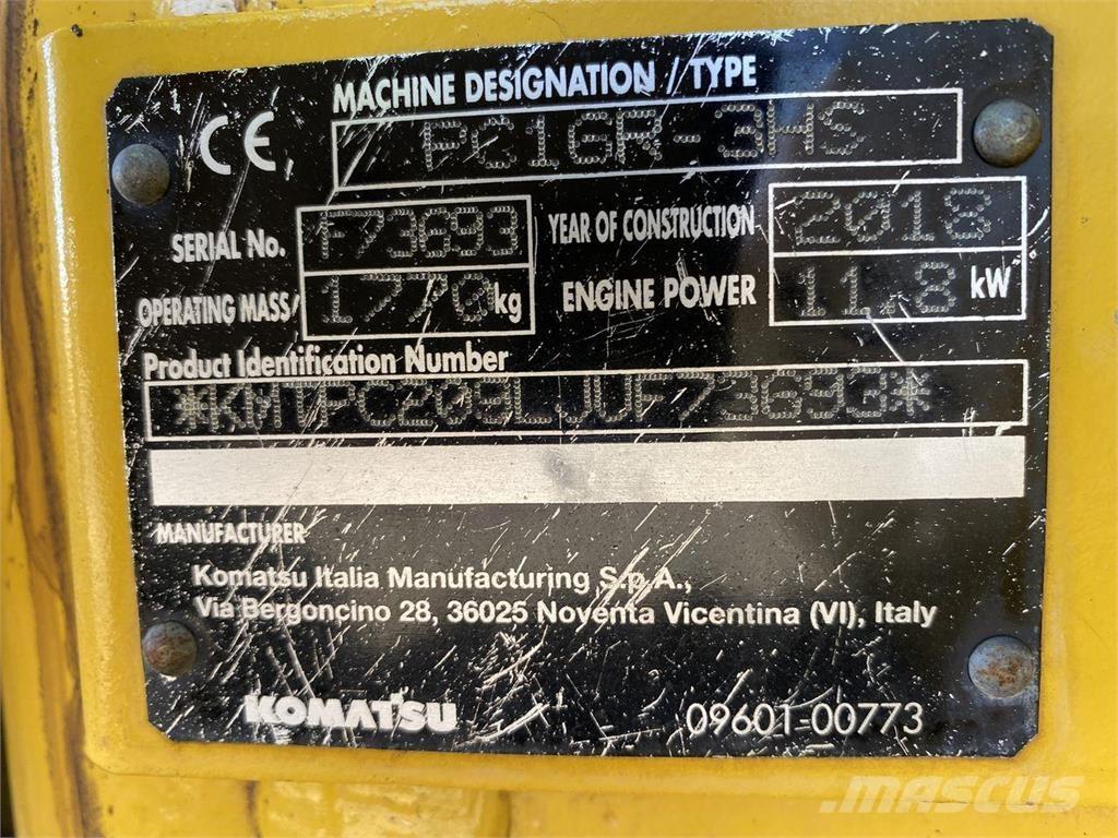 Komatsu PC16R-3HS Ratiniai ekskavatoriai