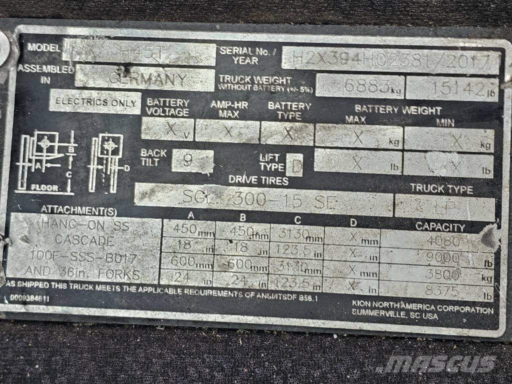 Linde H45T LPG (dujiniai) krautuvai
