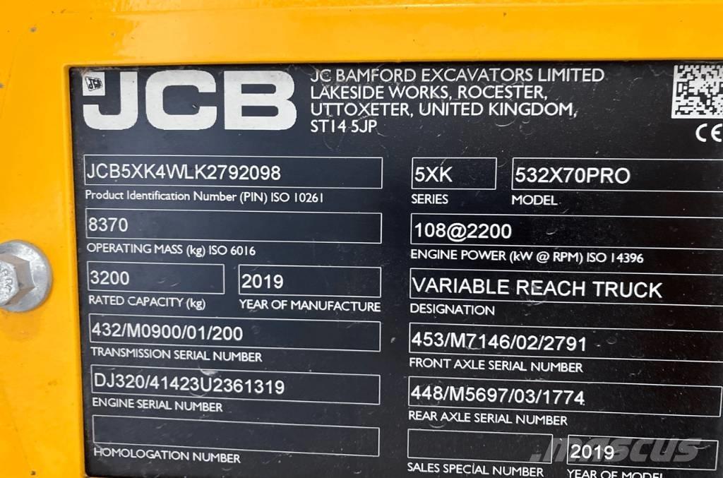 JCB 532-70 Teleskopiniai krautuvai žemės ūkiui