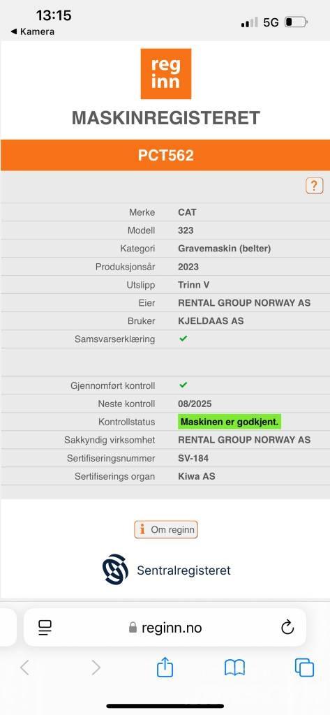 CAT 323 SLR Aukštuminiai ekskavatoriai