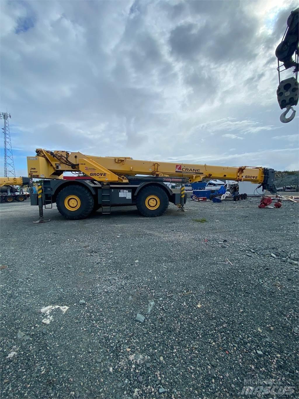 Grove RT880E Neapdoroto reljefo kranai