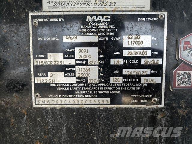 MAC END DUMP Kitos priekabos