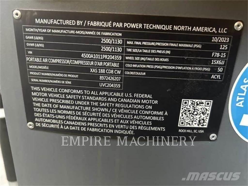 Atlas Copco XAS188CD Kompresoriai