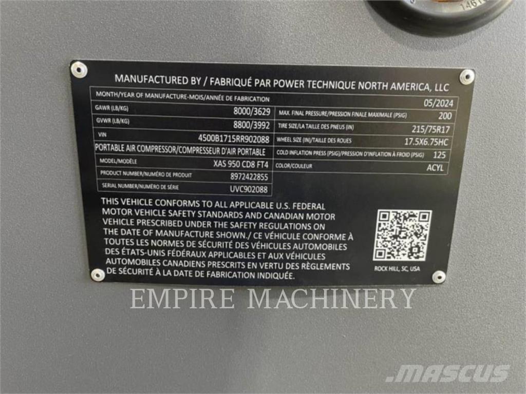 Atlas Copco XAS950CD Kompresoriai