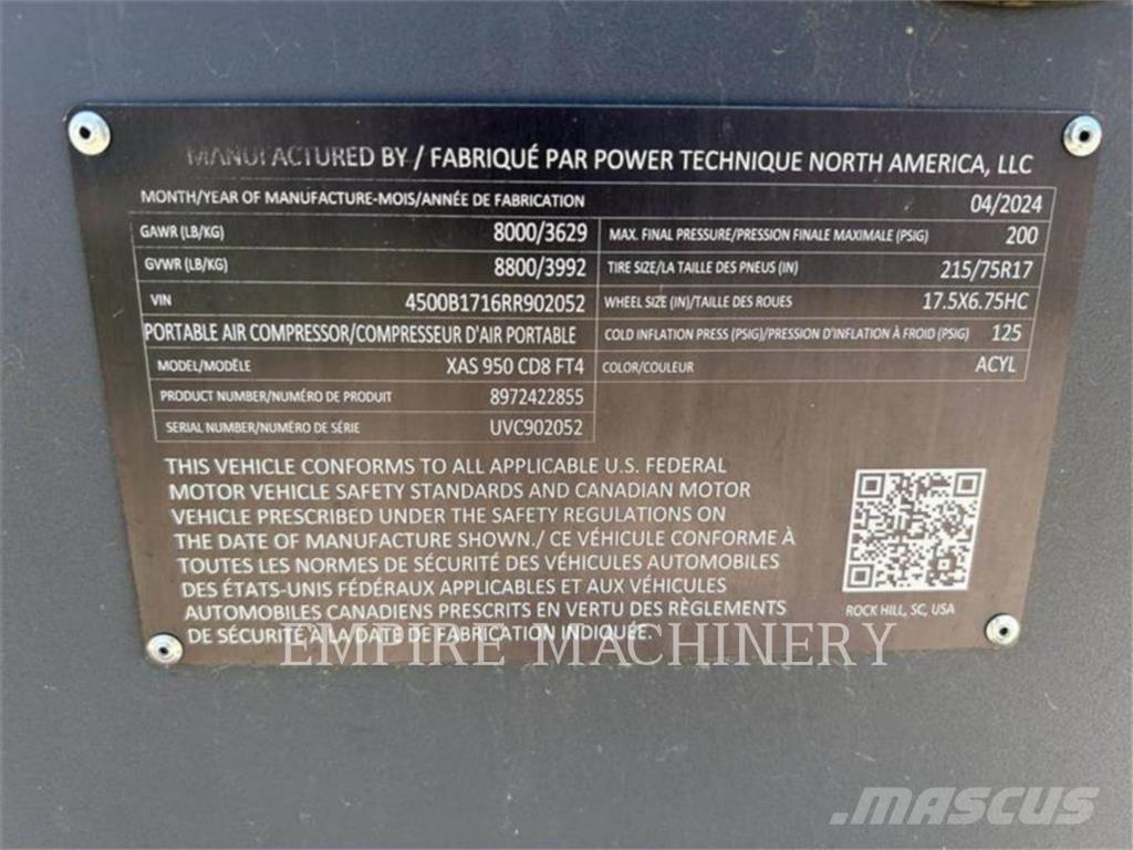 Atlas Copco XAS950CD Kompresoriai