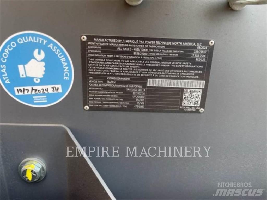Atlas Copco XRVS1000CD Kompresoriai