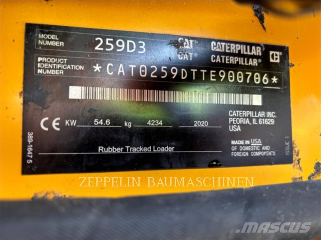 CAT 259D Krautuvai su šoniniu pasukimu