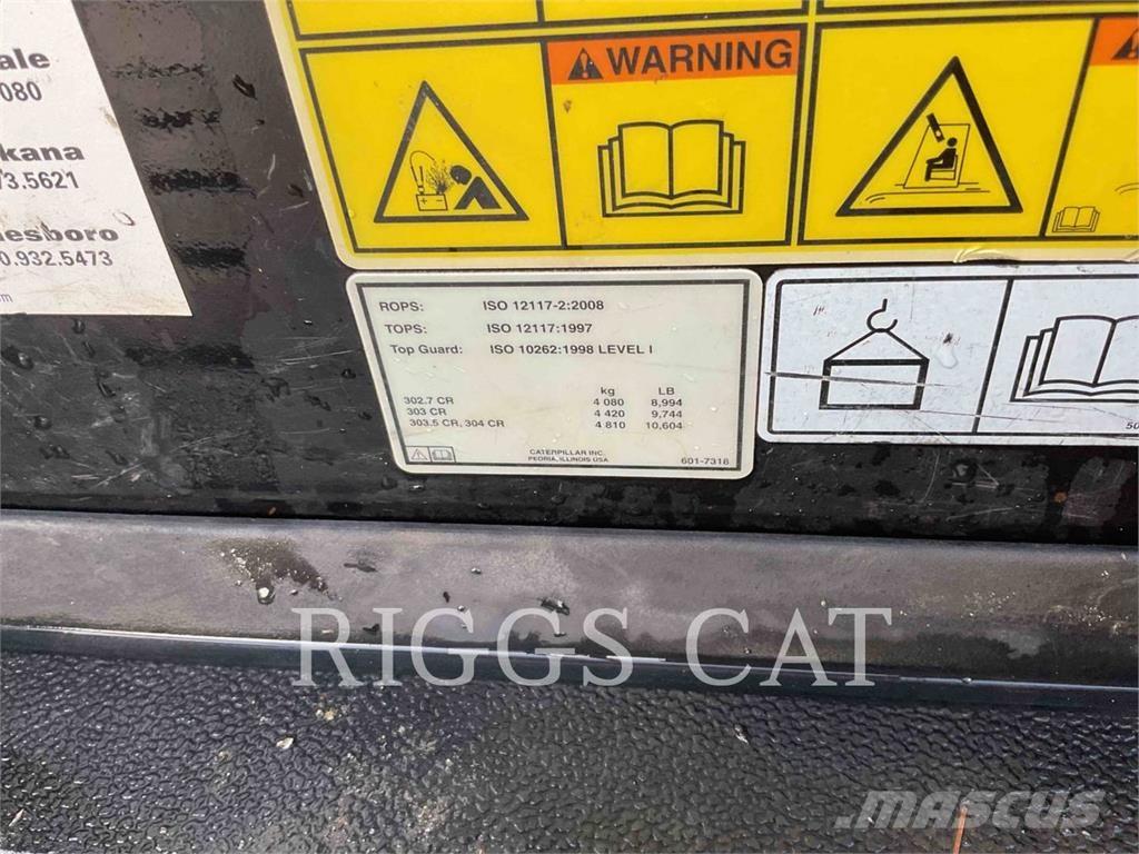 CAT 302.707CR Vikšriniai ekskavatoriai