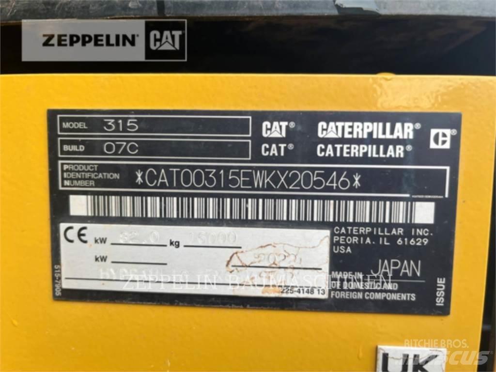 CAT 315-07B Vikšriniai ekskavatoriai