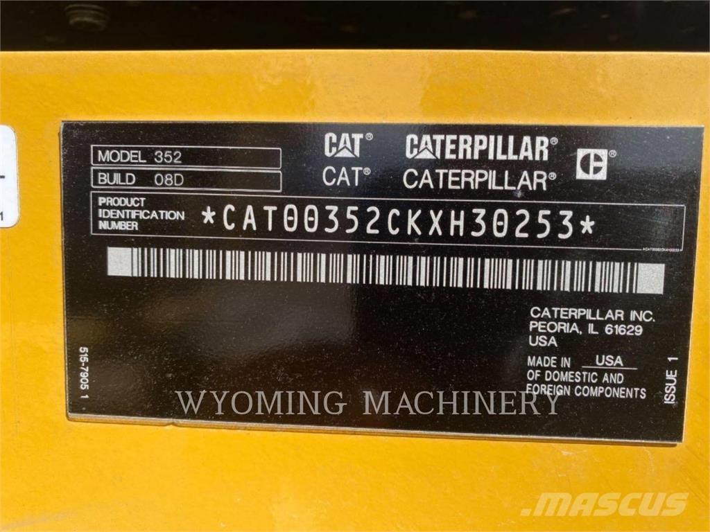 CAT 352 Vikšriniai ekskavatoriai