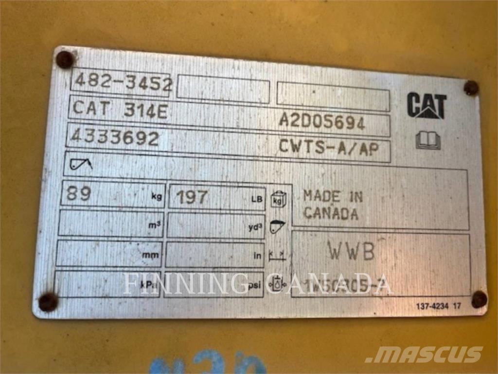 CAT ATTACHMENTS 314E Greito sujungimo jungtys