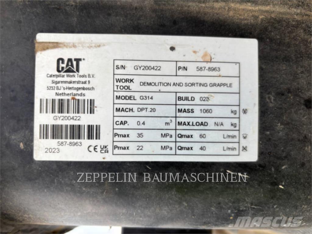 CAT G314-D Griebtuvai