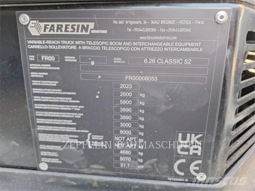 Faresin 6.26 Teleskopiniai krautuvai