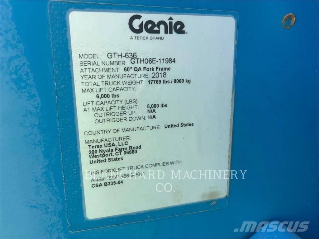 Genie GTH-636 Teleskopiniai krautuvai