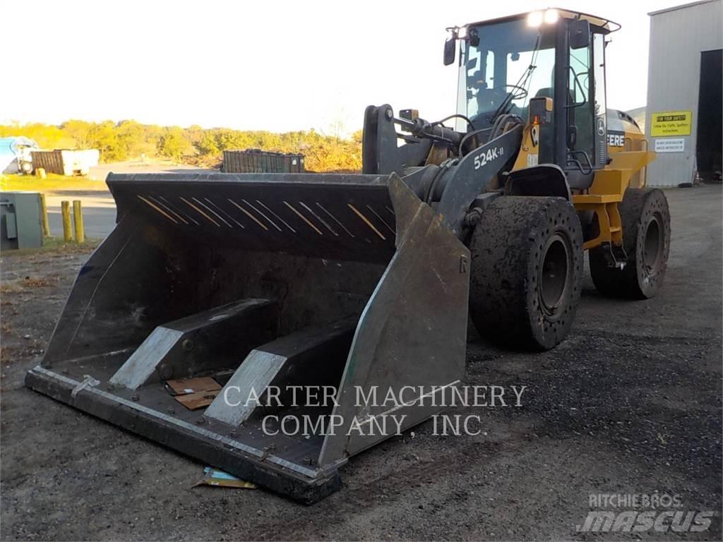 John Deere & CO. 524 K II Naudoti ratiniai krautuvai