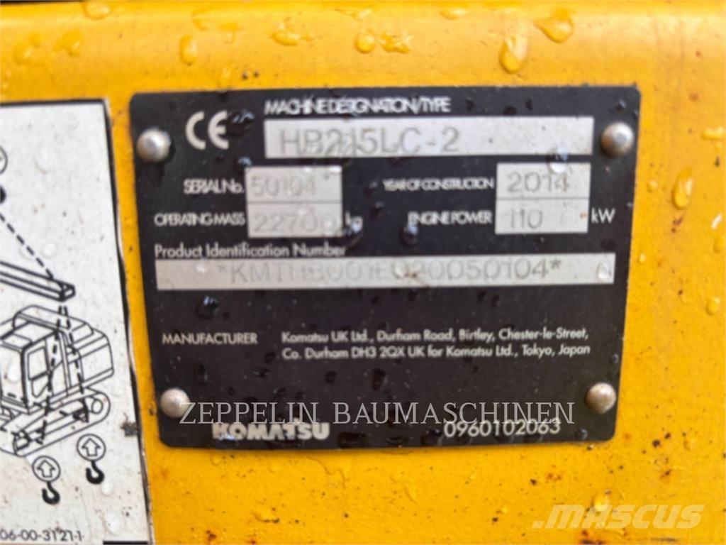 Komatsu HB215LC-2 Vikšriniai ekskavatoriai
