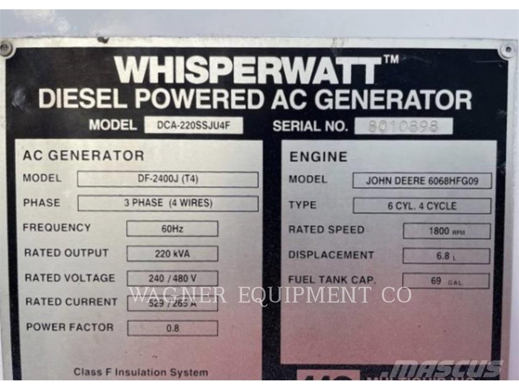 MultiQuip DCA220SSJU4F Kiti generatoriai