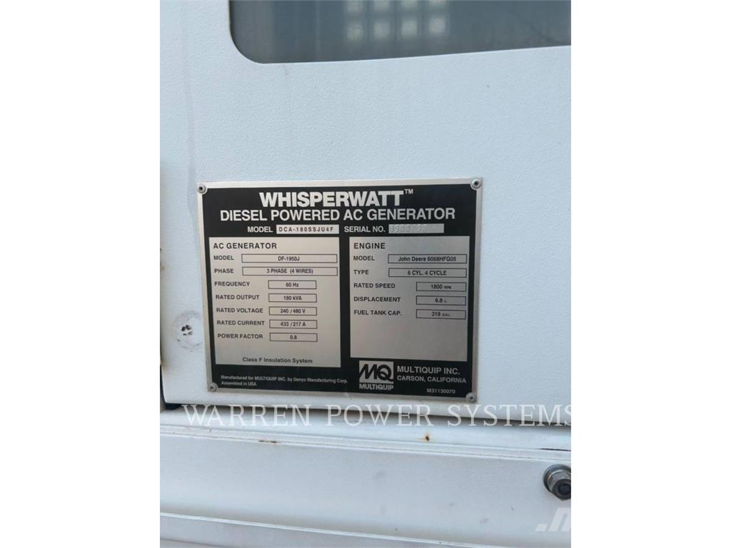 MultiQuip MQ180 T4F Kiti generatoriai