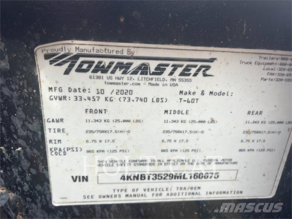 TOWMASTER T-60T Kitos priekabos