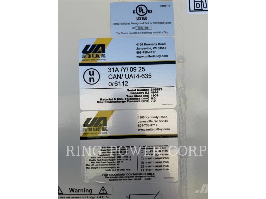 United 1250 GALLON Statyba - Kita