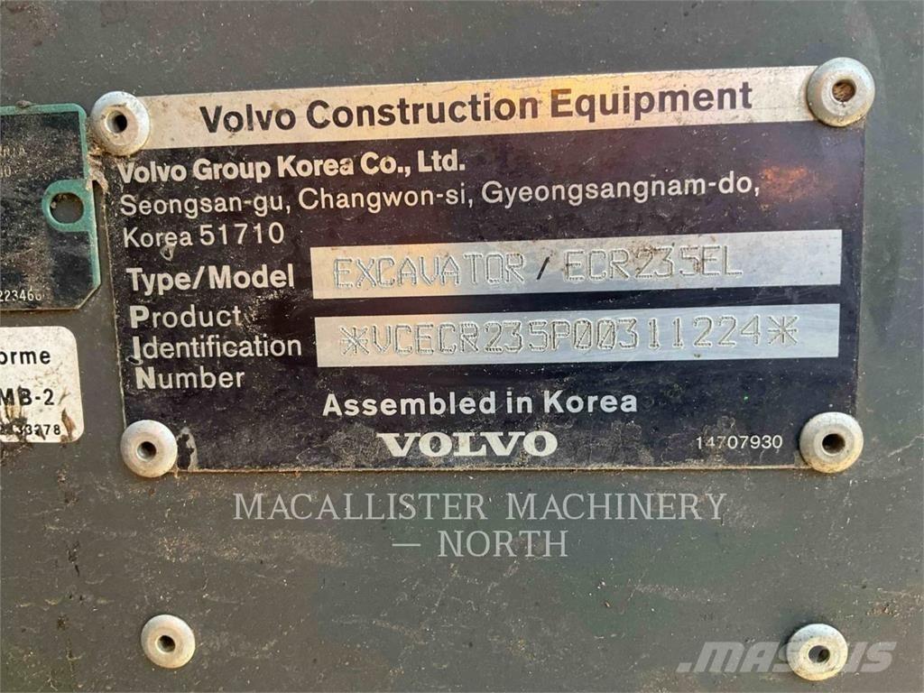 Volvo ECR235EL Vikšriniai ekskavatoriai