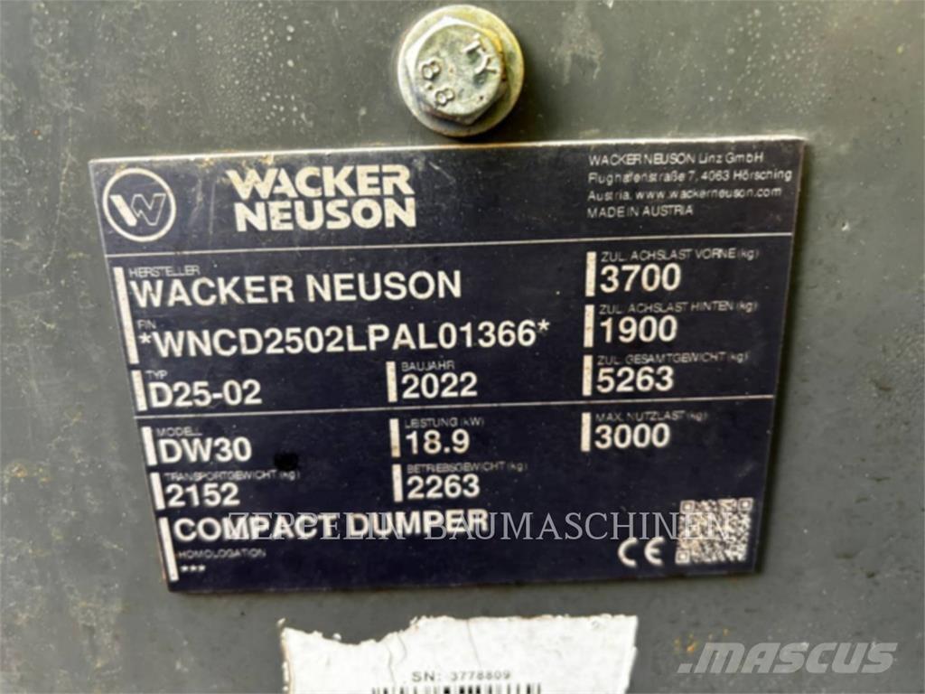 Wacker DW30 Karjeriniai savivarčiai