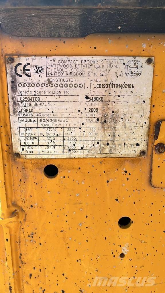 JCB 190 T Krautuvai su šoniniu pasukimu