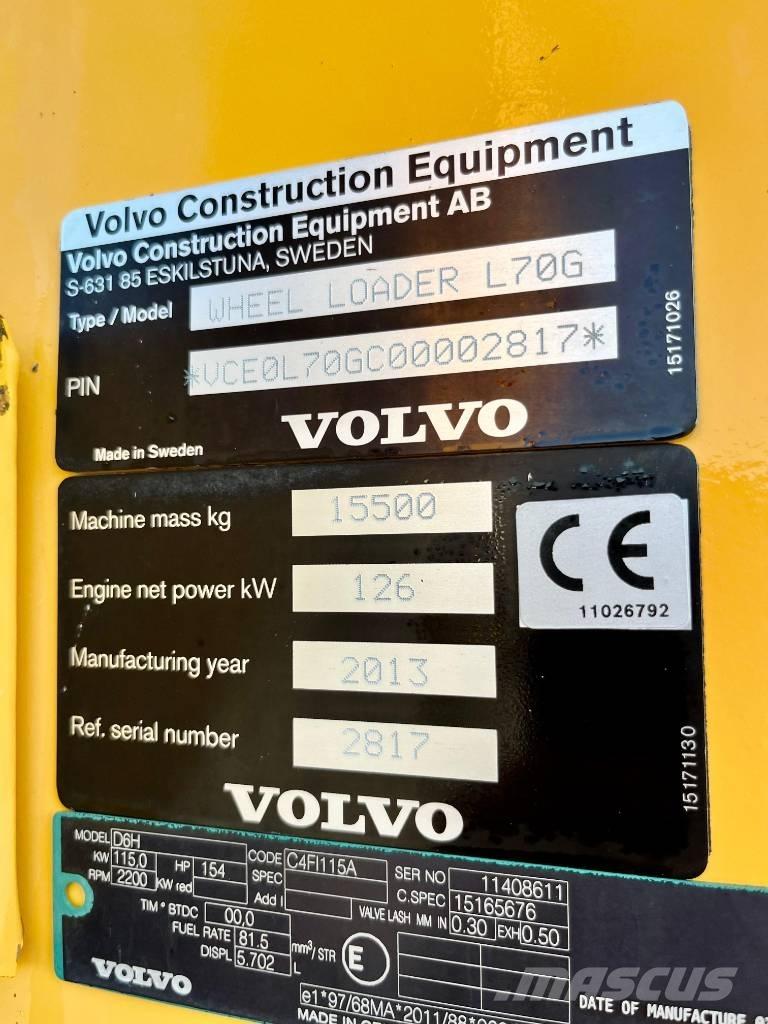 Volvo L 70 G Naudoti ratiniai krautuvai