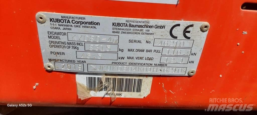 Kubota KX 080-4 Vidutinės galios ekskavatoriai 7-12 t
