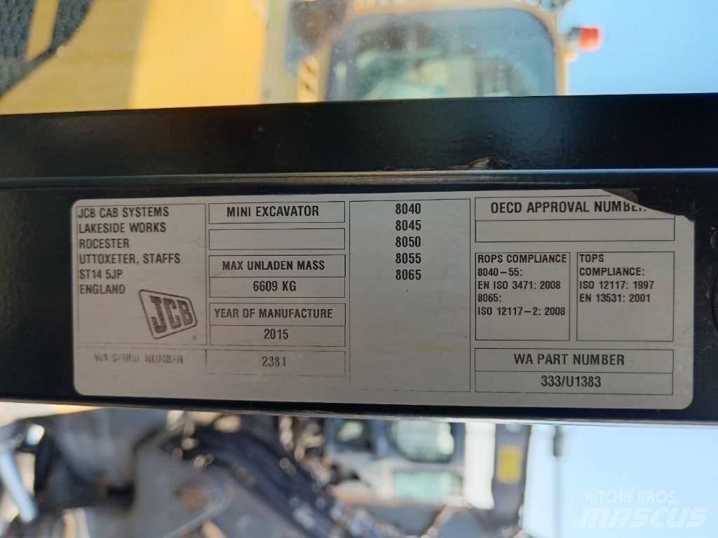JCB 8055 RTS Mini ekskavatoriai < 7 t