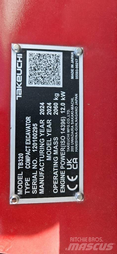 Takeuchi TB 320 Mini ekskavatoriai < 7 t