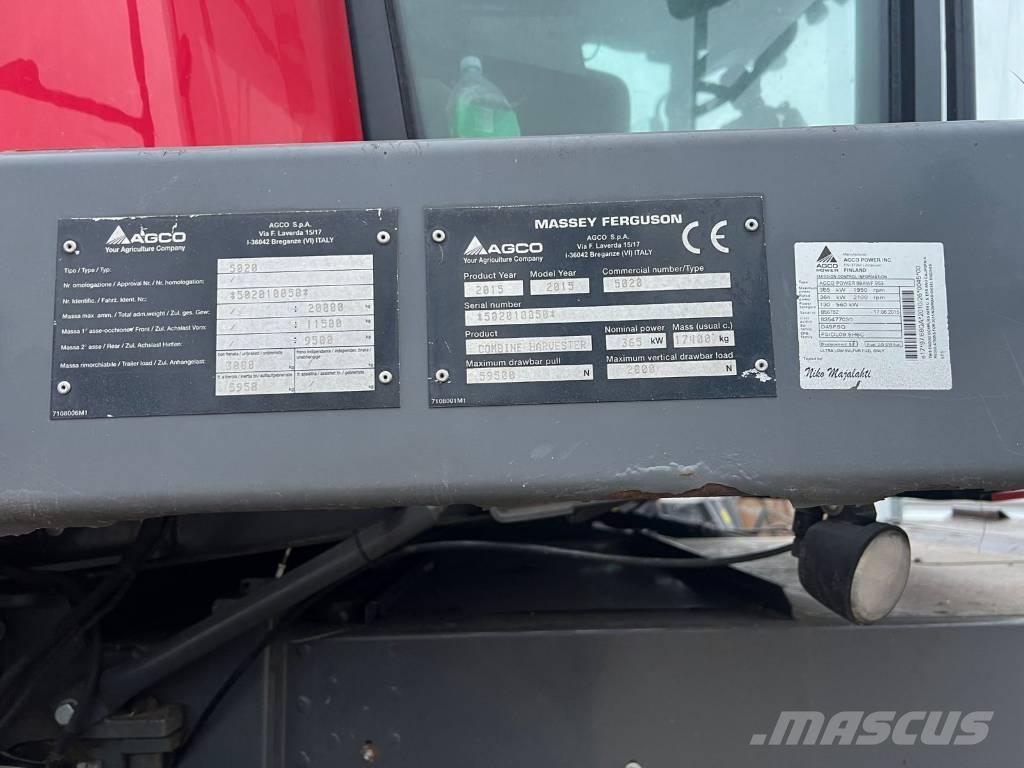 Massey Ferguson 9380 Derliaus nuėmimo kombainai