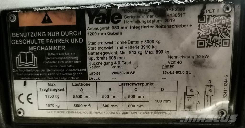 Yale ERP20VT MWB Elektriniai šakiniai krautuvai