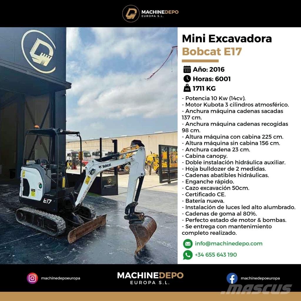 Bobcat E 17 Mini ekskavatoriai < 7 t