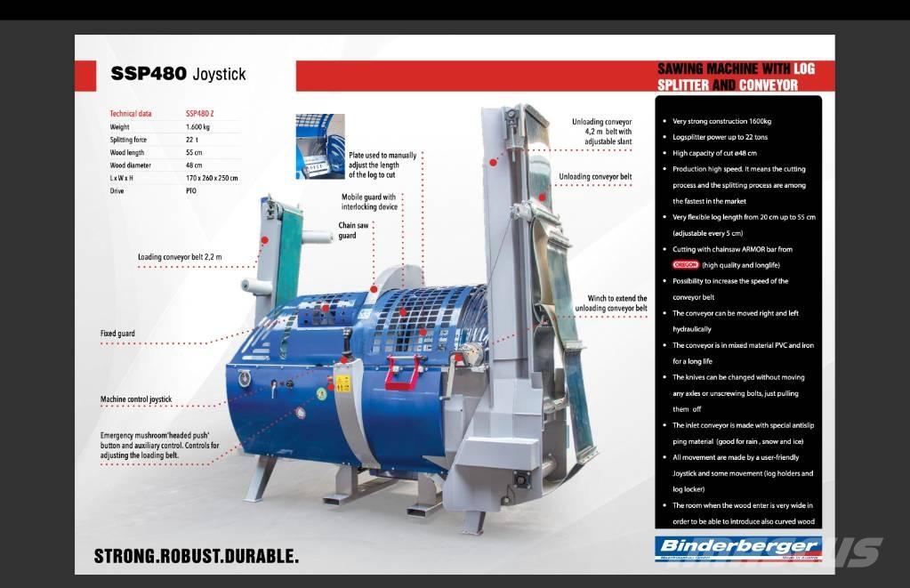 Binderberger SSP 480 Medžių skaldymo, pjovimo ir lupimo įrengimai