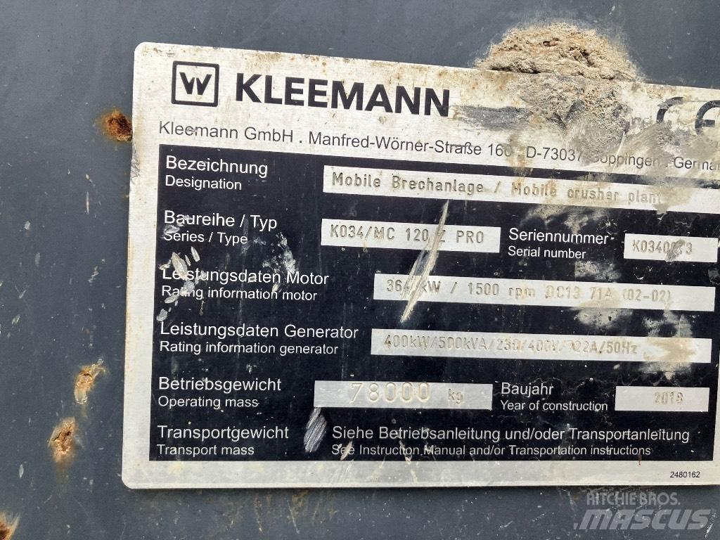 Kleemann MC 120 Z Mobilūs smulkintuvai