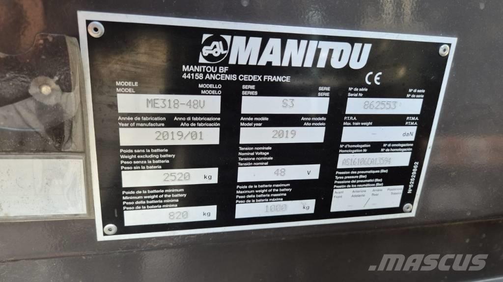 Manitou ME 318 Elektriniai šakiniai krautuvai