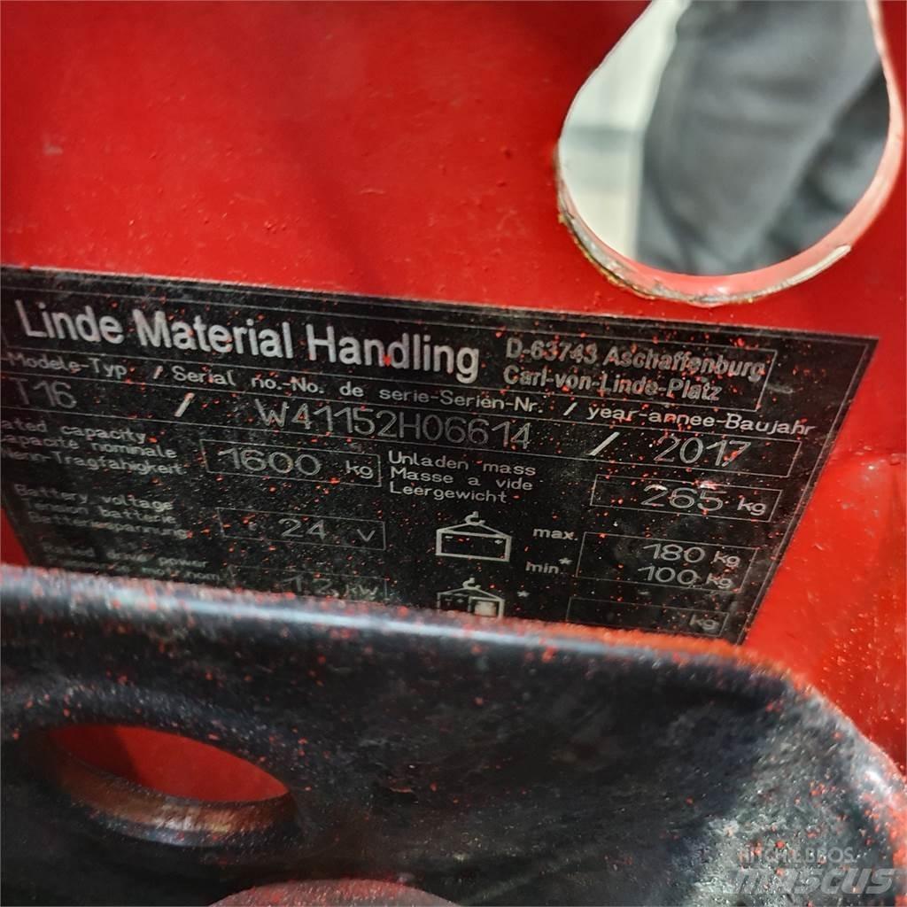Linde T16 Mažų aukščių keltuvai