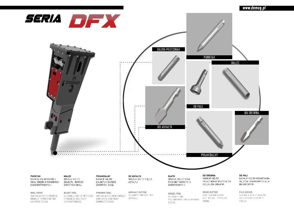  DEMOQ DFX5000 Hidrauliniai kūjai / Trupintuvai