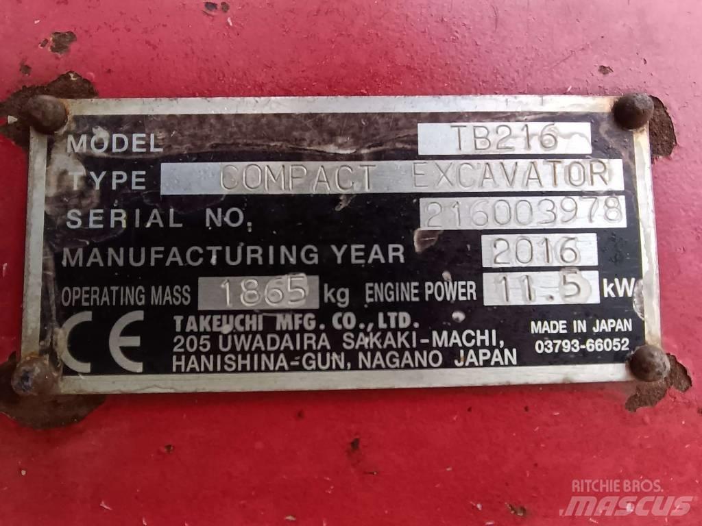 Takeuchi TB216 Statyba - Kita
