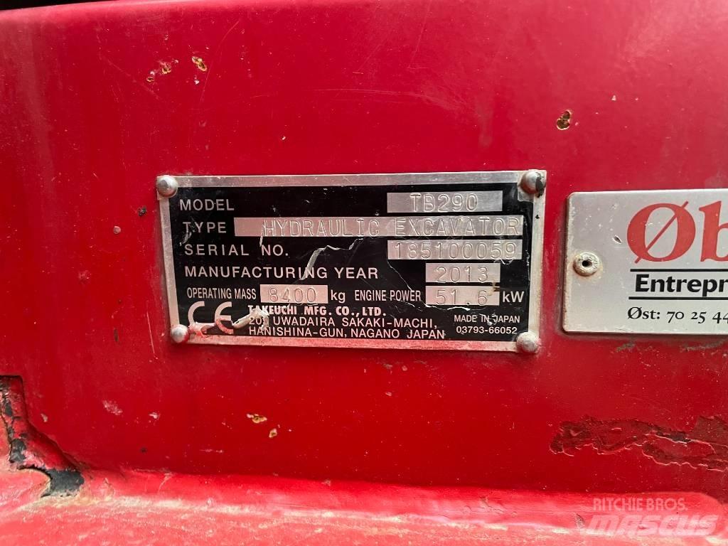 Takeuchi TB290 Vidutinės galios ekskavatoriai 7-12 t