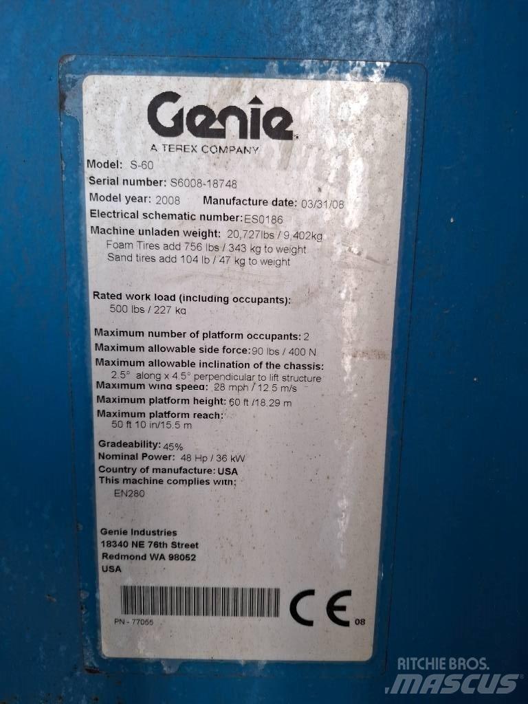 Genie S 60 Teleskopiniai keltuvai