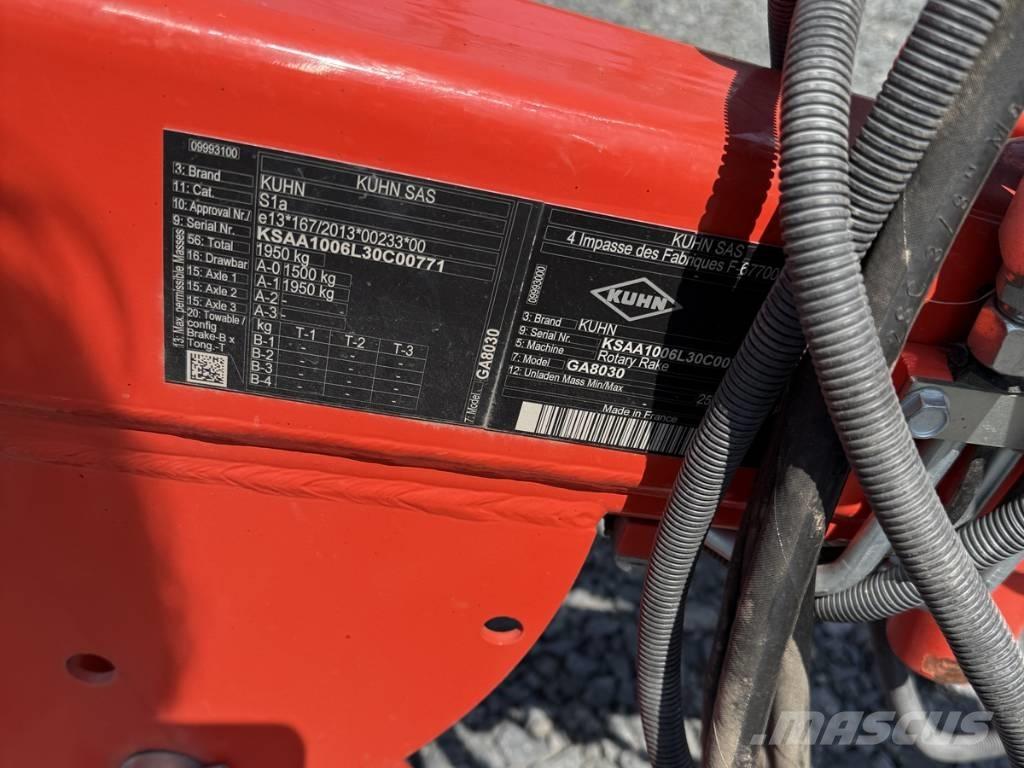 Kuhn GA 8030 hark Pradalges formuojantys padargai