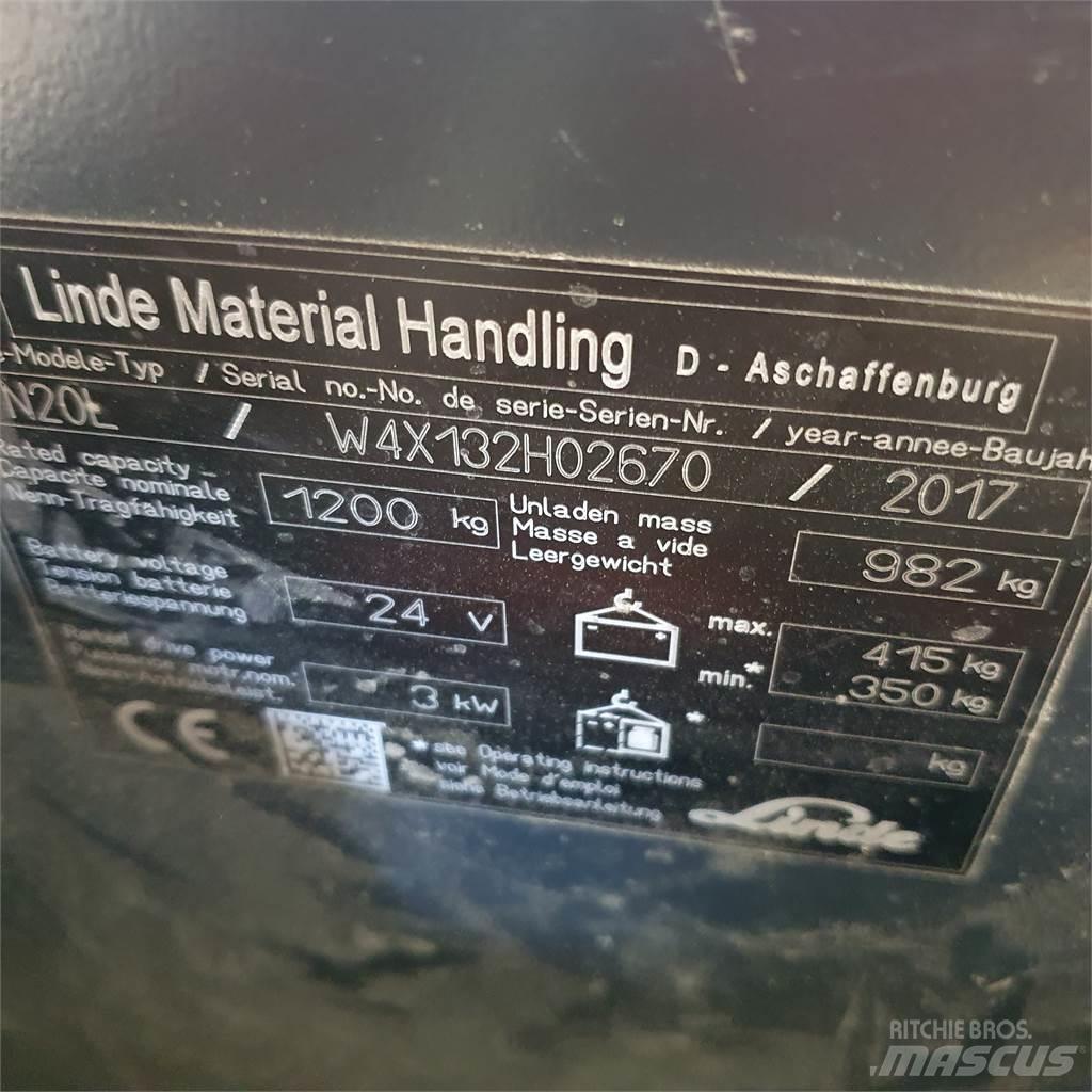 Linde N20L kurz Vidutinių aukščių užsakytų prekių krautuvai