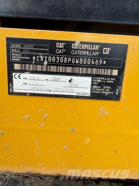 CAT 308 CR Vidutinės galios ekskavatoriai 7-12 t